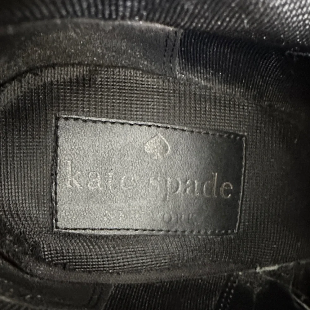 Kate Spade Glitter Block Heel Black Ankle Booties (10)